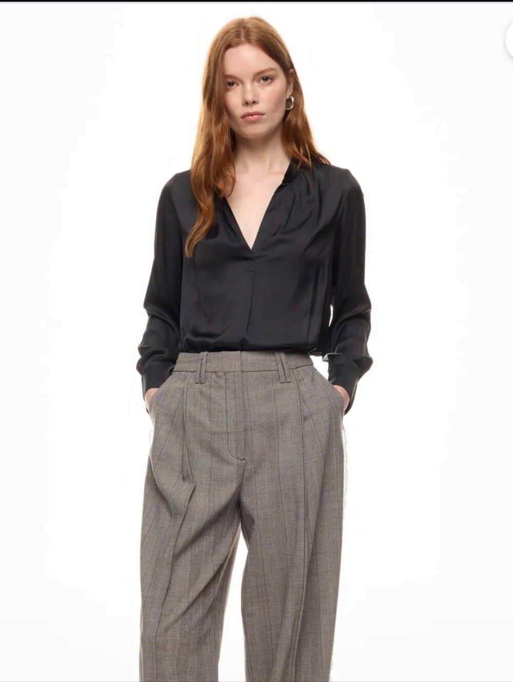 Zadig & Voltaire Tink Black Relaxed Fit Satin Blouse Size XS